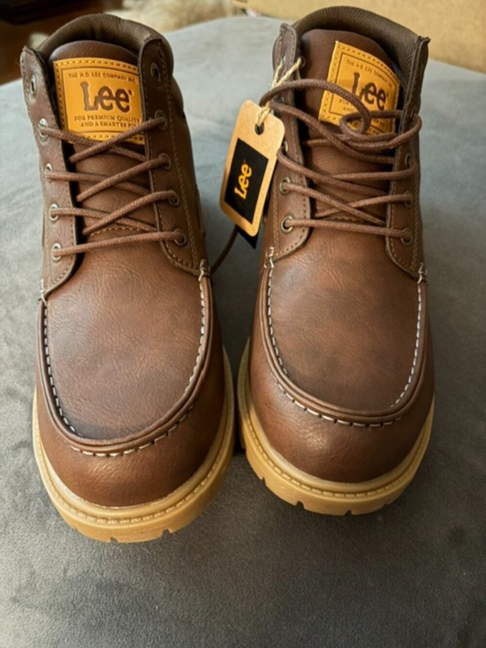 Lee Rowan Men's Moc Toe Chukka Boots Chocolate Brown Size 10 D New in Box